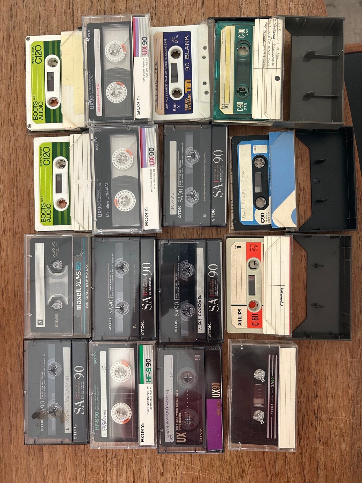 Lot of vintage prerecorded cassette tapes Sold as blanks Sony UX 90