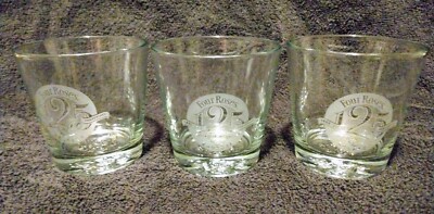 Four Roses Bourbon 125th Anniversary 3-1/8'' Embossed Old Fashion/Rocks Glass 3