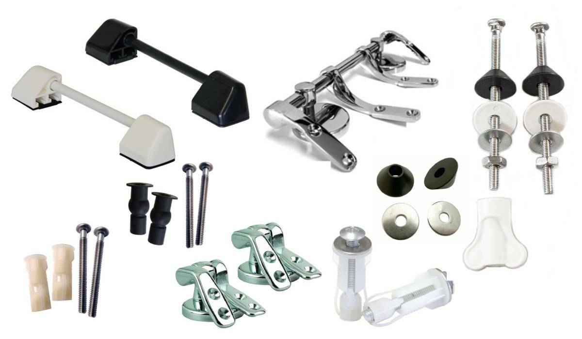 TOILET SEAT FITTINGS HINGES, REPLACEMENT SEAT BOLT, NONSLIP CONES