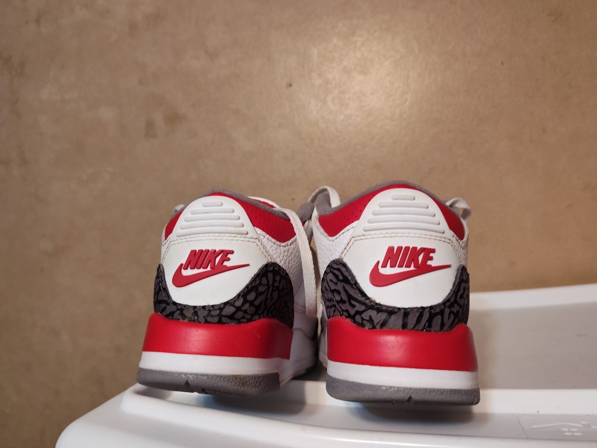Jordan 3 Retro Fire Red Unisex Kids Shoes Size 2.5y Boy Girl