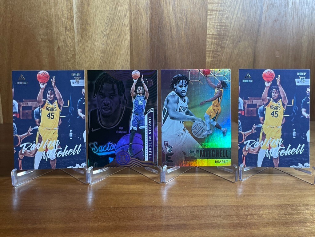 2021 Panini Davion Mitchell Rookie Card Lot (7) Sacramento Kings / Baylor Bears