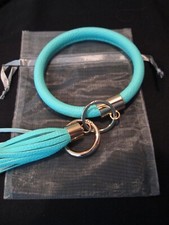 AQUA BRACELET KEYCHAIN TASSEL W/GIFT BAG