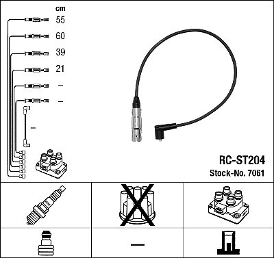 7061 NGK Ignition Cable Kit for SEAT