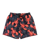 Ocean Current Lobster Print Swim Trunks Board Shorts Built In Mesh Brief Sz M