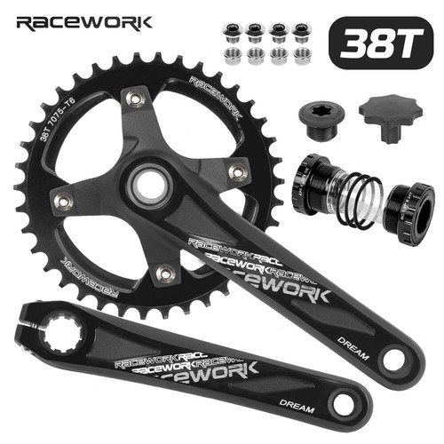 MTB Bicycle Crankset 104BCD 172.5mm Crank Arm 32T 34T 36T 38T Chainring with BB - Picture 22 of 27