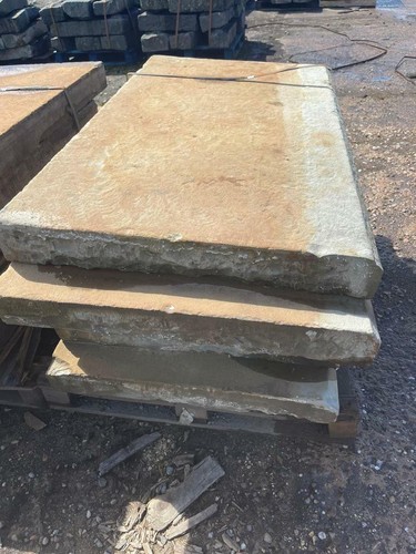 Reclaimed Victorian Yorkstone Chamfered Edge Platform Flagstone - Picture 6 of 6