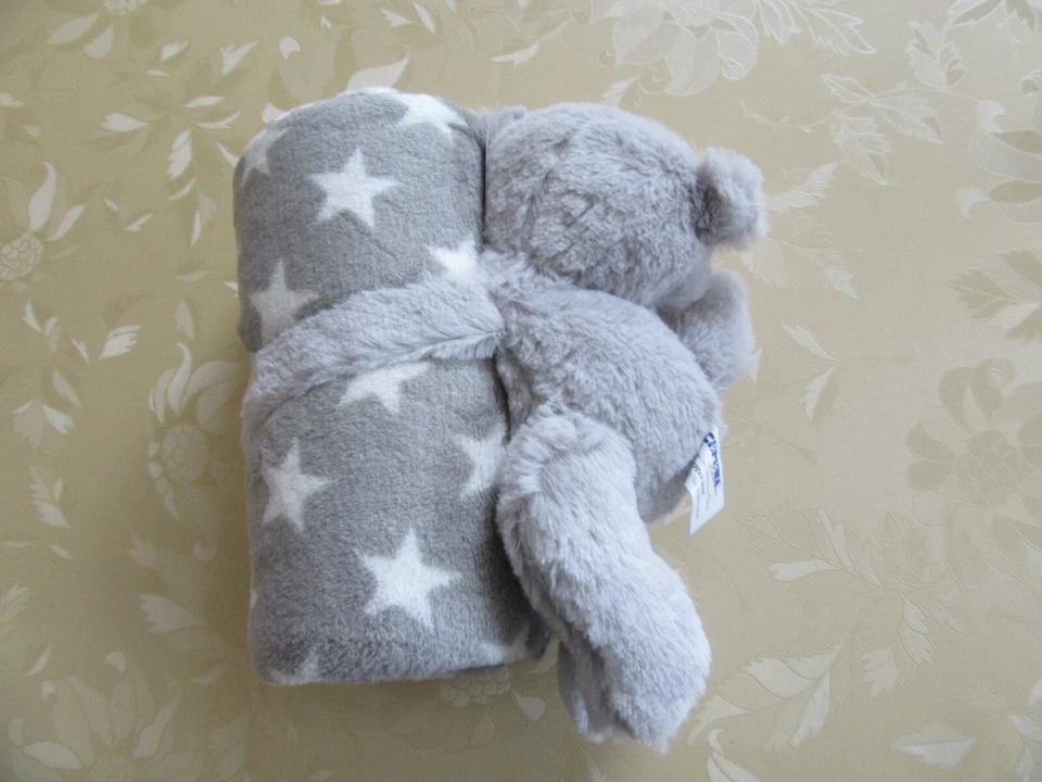 1 Süßer Plüschbär/Bär mit flauschiger Kuscheldecke Geschenk Baby Kind  NEU OVP - Bild 2 von 4