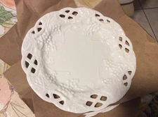 4 Basic Porcelain Home Essentials Lunch  Desert Plates Lattice 8" Grape Vine