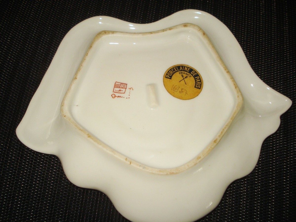 アンティーク VINTAGE FRANCE PORCELAIN TRAY RING HOLDER PORCELAINE DE PARIS NR