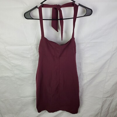 Athleta Dress Women's 0 Maroon Sizzle Sundress Halter Shelf Bra Bodycon  738423 | eBay