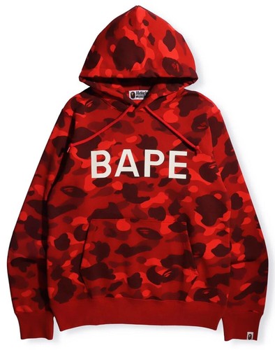 A BATHING APE Color Camo Jersey Sudadera Con Capucha Rojo para Hombres XXL auténticos DS | eBay