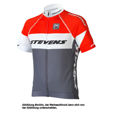 STEVENS Trikot kurzarm Equipe Grau Feuerrot Weiss Fahrrad Rad Rennrad MTB