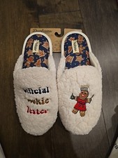 Dearfoams Plush XL 11-12 Embroidered Sherpa Slippers  Official Cookie Tester  