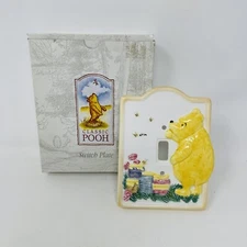 Disney Winnie The Pooh Bear Light Switch Plate Ceramic Honey Bees Charpente NEW