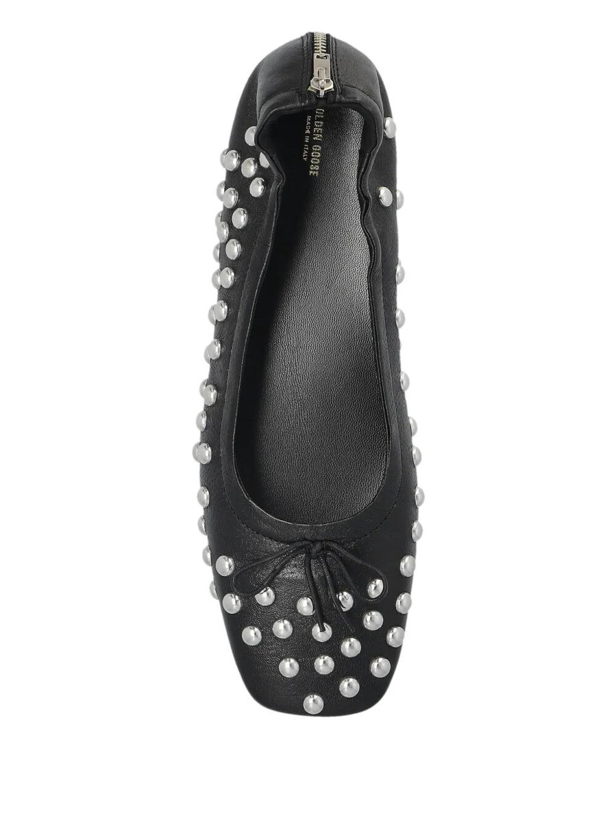 フラットシューズ GOLDEN GOOSE 'Amy' ballet flats Golden Goose Deluxe Brand Amy Stud Zip Ballet Flats in Black