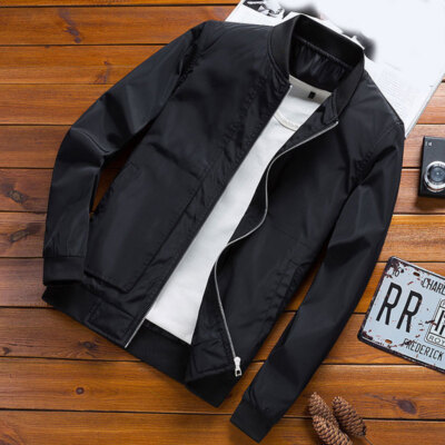 Mens Jacket Casual Fashion Slim Fit Outerwear Zipper Baseball