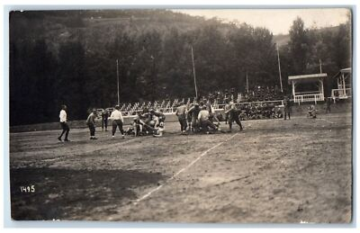 #ad 1921 Rugby Football Players Game Military Koblenz Germany RPPC Photo Postcard $53.97