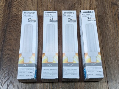 Lot of 4 Sunlite~ PLD 2-Pin PLD26/SP41K~ 26 Watt / 4100K~1560 Lumens / 10000 Hrs