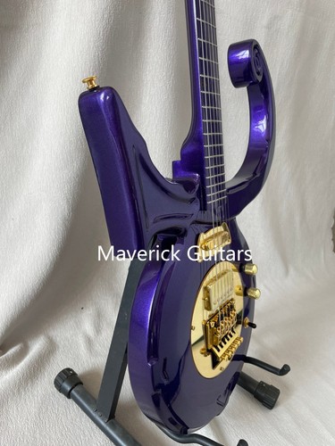Light Purple Prince Electric Guitar Solid Body No Inaly Fretboard Gold Hardware - Picture 8 of 16