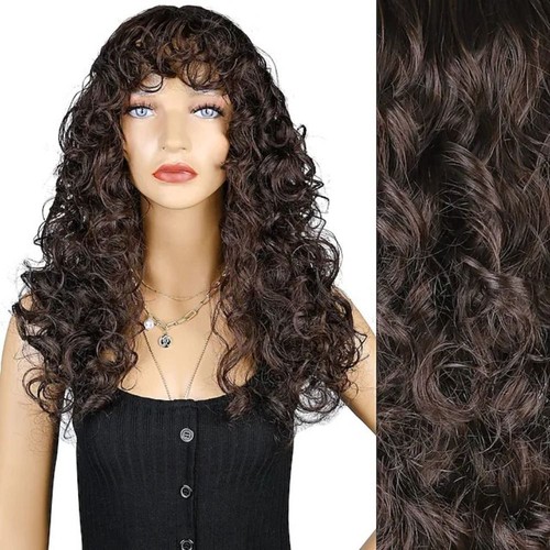 Curly Wigs Women Synthetic Long Wavy Wig Cosplay Wig With Bangs Hair Accessories - Picture 5 of 15