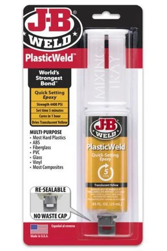 J-B Weld PlasticWeld Epoxy Adhesive Syringe 25ml JB50132 Plastic Repair