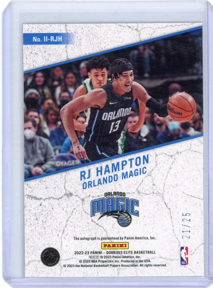 Rj Hampton 2022-23 Panini Donruss Elite Impact Impressions Auto /25 #II-RJH - Image 2 of 2