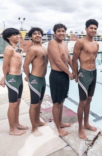Mens Nobles High School Green Spandex Jammers Shorts 30 swimsuit - Picture 2 of 2