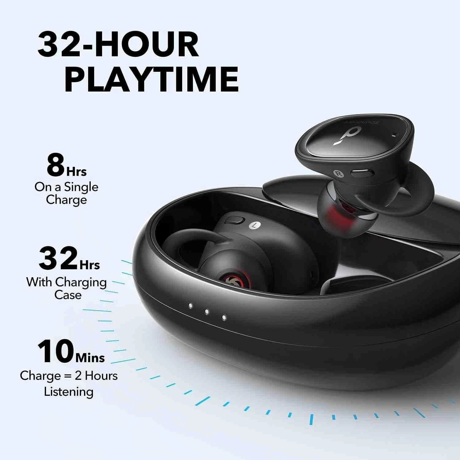 Soundcore Wireless Earphones Case Black Liberty 2 Anker Genuine Authentic Canal