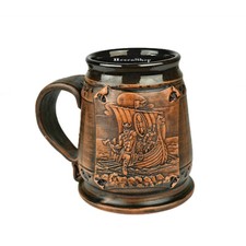Krieger Wikingerschiff Krug 0,5L, Bierkrug Bierhumpen Wikinger