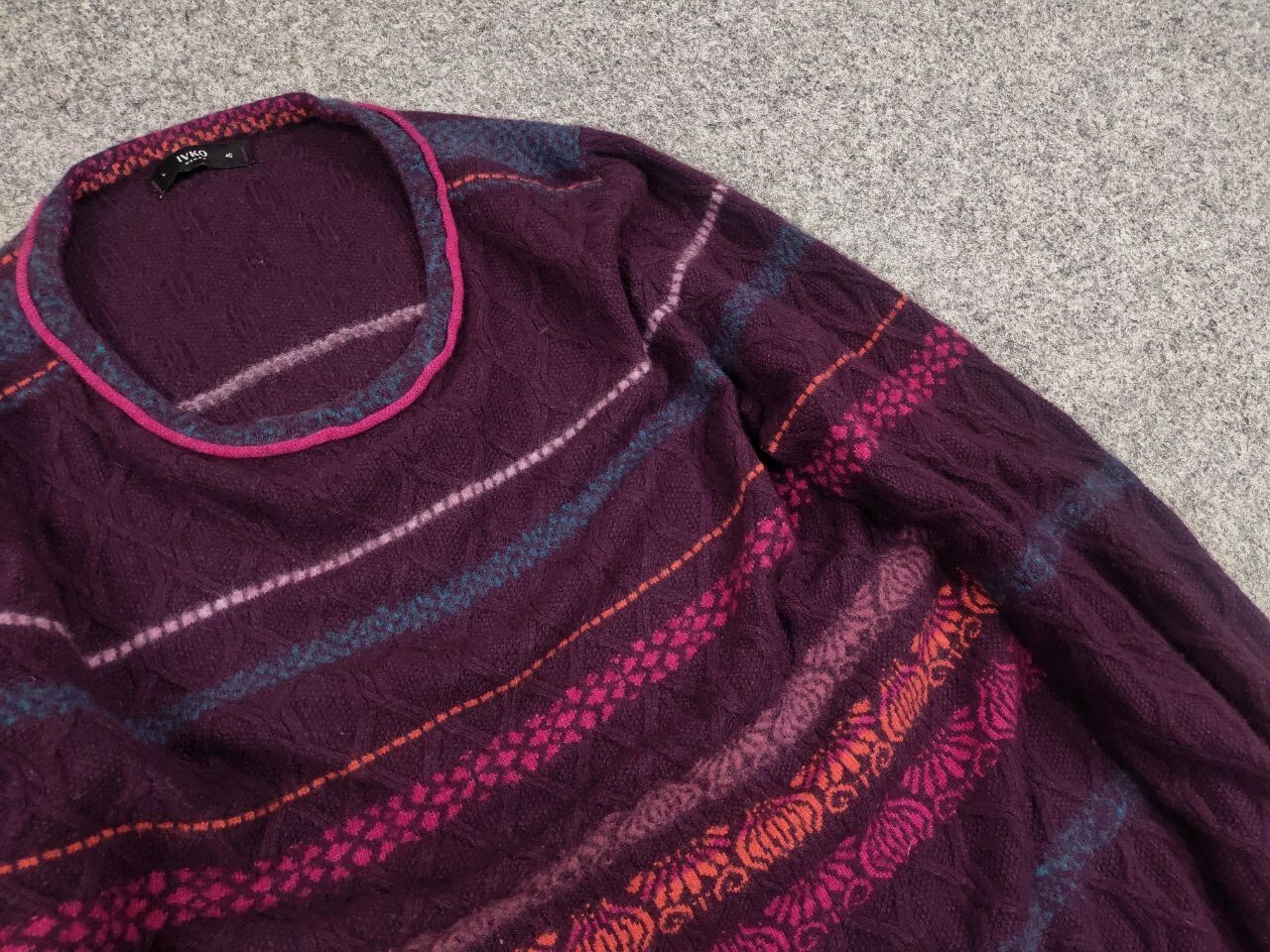 Ivko Structure pullover pattern Wool blackberry S… - image 11