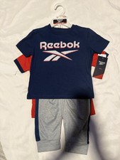 3 Piece Reebok 2t Sweatsuits Boyss Blue Red And Grey