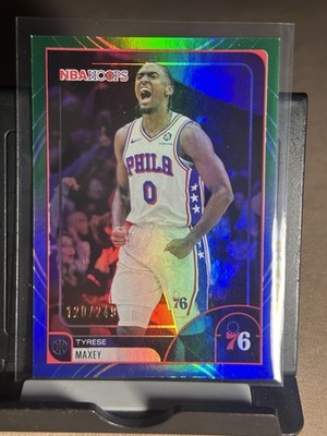 2025-26 Topps NBA HOOPS Tyrese Maxey Blue/Green Parallel 120/249
