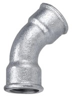 Cornat Temperguss-Bogen 45° 1/2 '' 2 Muffen Verzinkt Rohrbogen