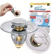 Mer-Maid Drain Magic Universal Sink Stopper, Instantly Replace Broken Stoppers
