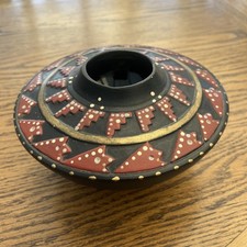 handmade clay pot, possibly from Mata Ortiz, Mexico