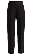 Max Mara Canneti Full-Leg Linen Pant In Black