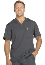 Dickies Dynamix Scrubs Men, V-Neck Top Wicking DK610, Size: M, Pewter