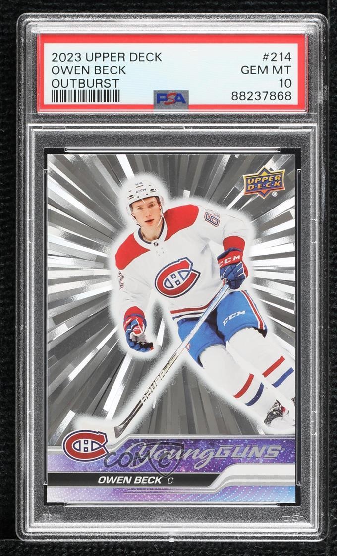2023 Upper Deck Series 1 Young Guns Outburst Silver Owen Beck PSA 10 GEM MT 0qp0