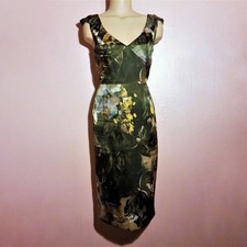 Elie Tahari Meredith Dress fits 6 Silk Satin NWT Multicolor Floral Green Party