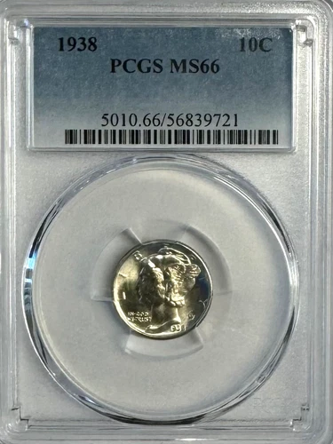 1938 Mercury Dime, MS 66 PCGS, NR