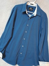 Butter Cloth Shirt Mens Extra Large Icy Cotton Flip Cuff Performance Geometric