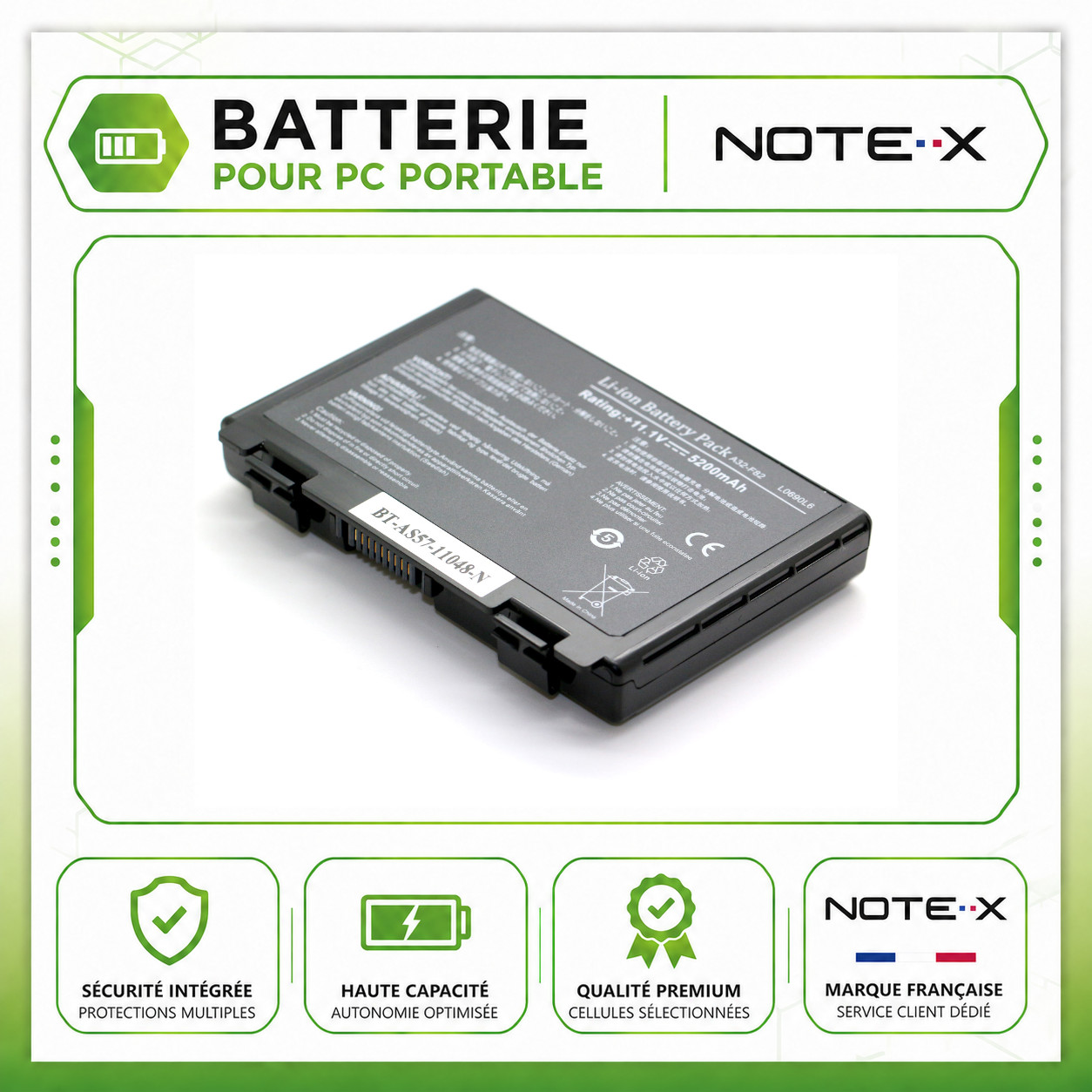 Batterie pour ordinateur portable Asus A32-F82 11.1V 5200mAh Pro65 Pro66 Pro79 Pro88 Pro8B