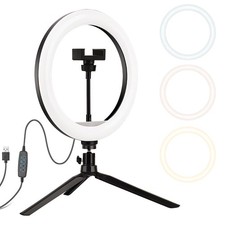 10" Selfie Ring Light with Tripod  Phone Holder   Dimmable LED Circle Light ...