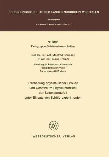 Manfred Bormann | Erarbeitung Physikalischer GrößEn Und Gesetze Im...-image