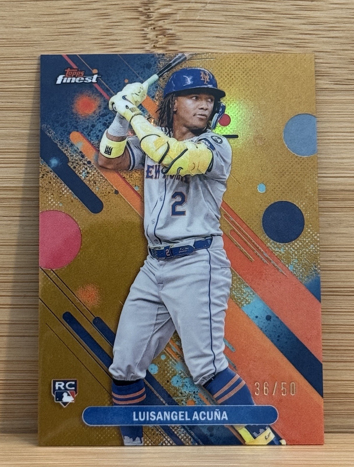 LUISANGEL ACUNA 2025 TOPPS FINEST COMMON ROOKIE GOLD REFRACTOR RC /50