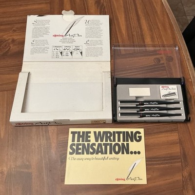 ROTRING Calligraphy 3 ARTPEN Art Pen Set 1.1 1.5 1.9 in Orig Case + Box Unused