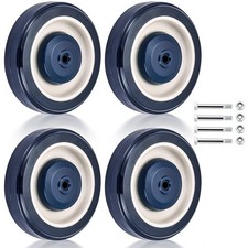 4 PCS 5 Inch Shopping Cart Wheels Replacement TPU Casters Hand Trucks Blue