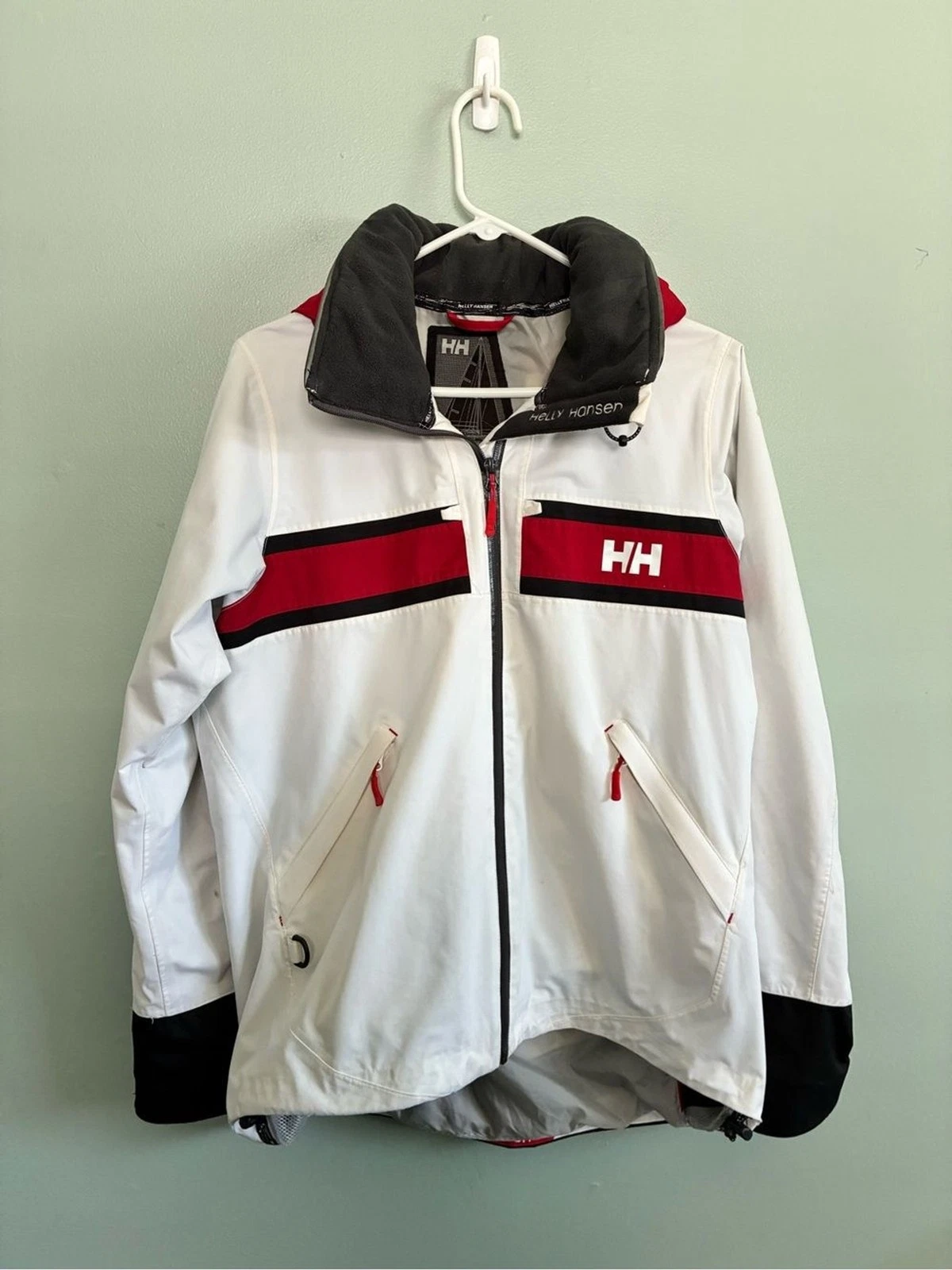 HELLY HANSEN SALT WINDBREAKER WATERPROOF HOODED RAIN SNOW JACKET MENS XL