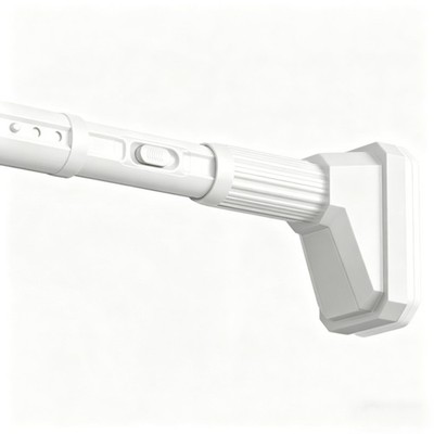 40-122 Inch White Room Divider Tension Rod Heavy Duty No Drill Adjustable Rus...