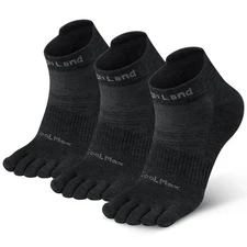 3 Pairs Coolmax Five Finger Toe Socks for Men Women Athletic Running Ankle